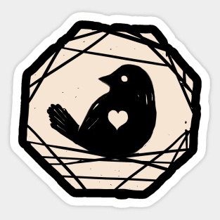 Bird Sparrow With Heart Bird Lover Gift Sticker